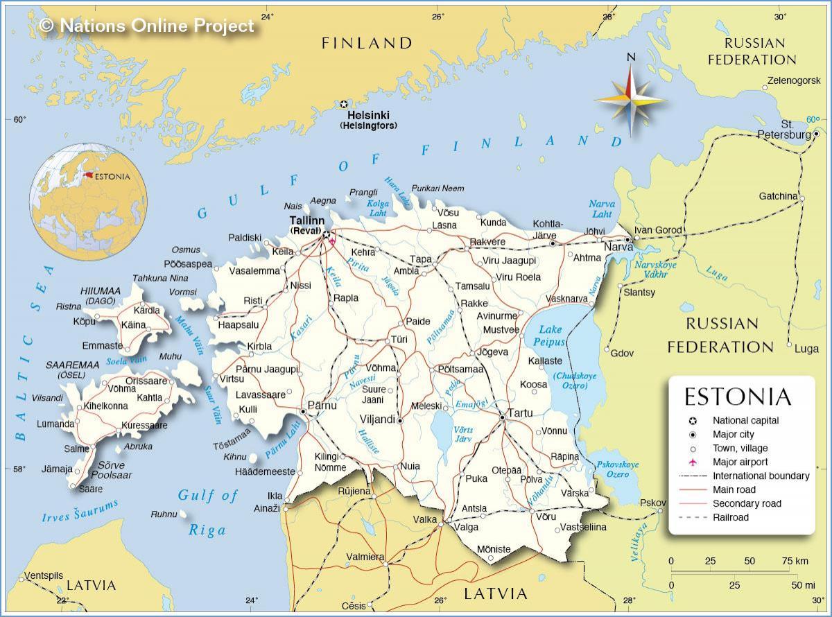 mapa ng Estonia bansa