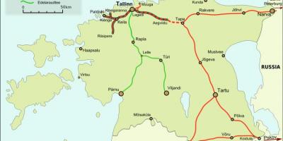 Mapa ng Estonian riles