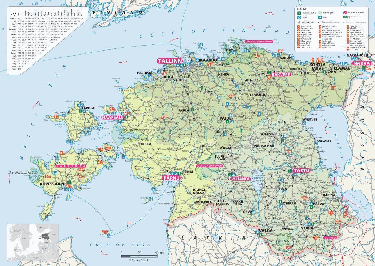 turista mapa Estonia