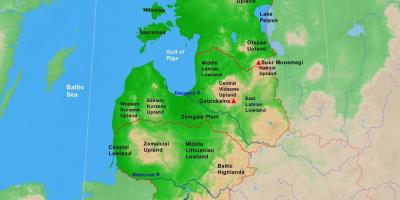 Mapa ng Estonia pisikal na
