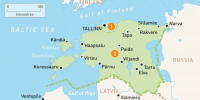 Isang mapa ng Estonia
